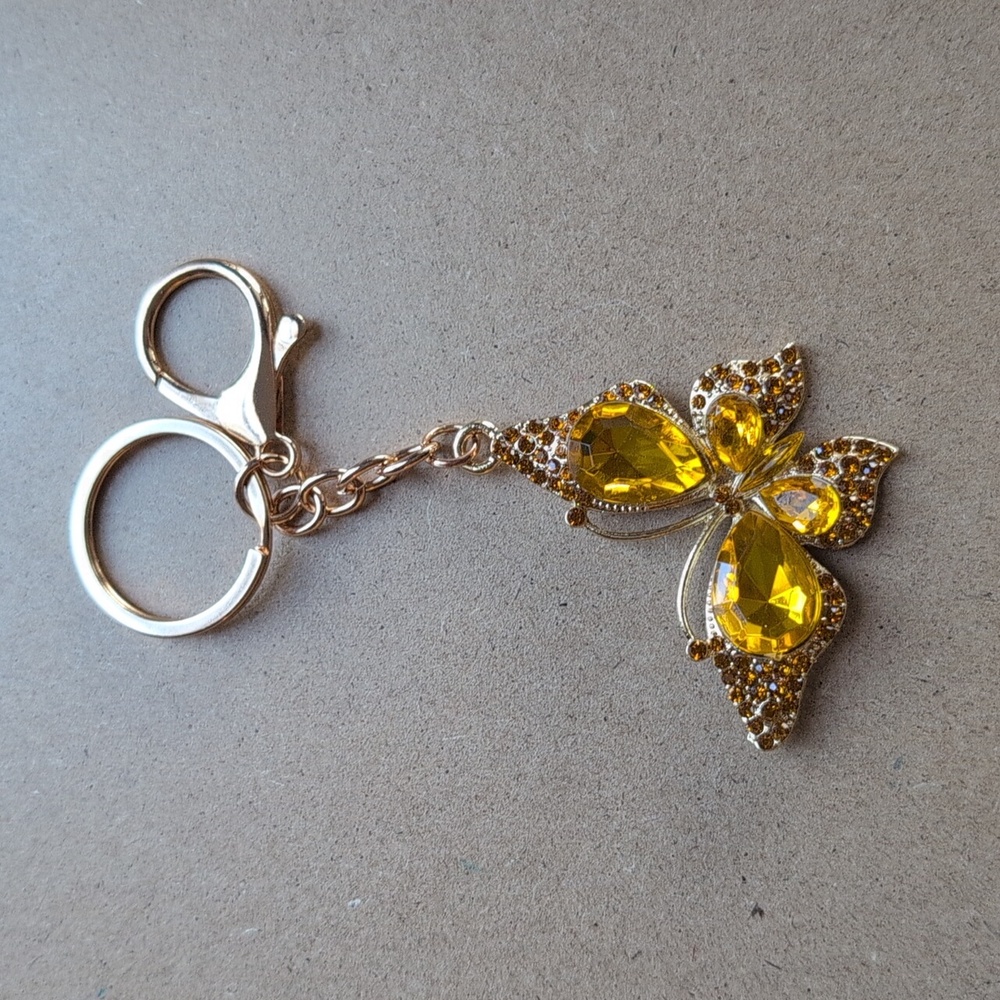 Yellow Butterfly Keychain Bag Charm